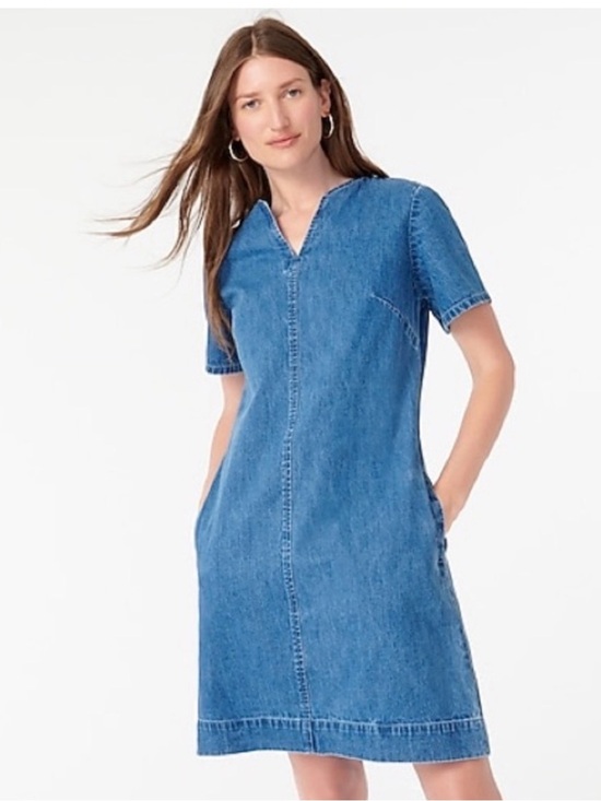 J. Crew Dresses & Skirts - J. Crew Blue Denim Short Sleeve Shift Dress size 6